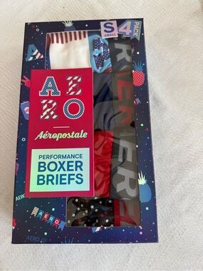 AERO Men's Red White & Blue Boxer Briefs Size S